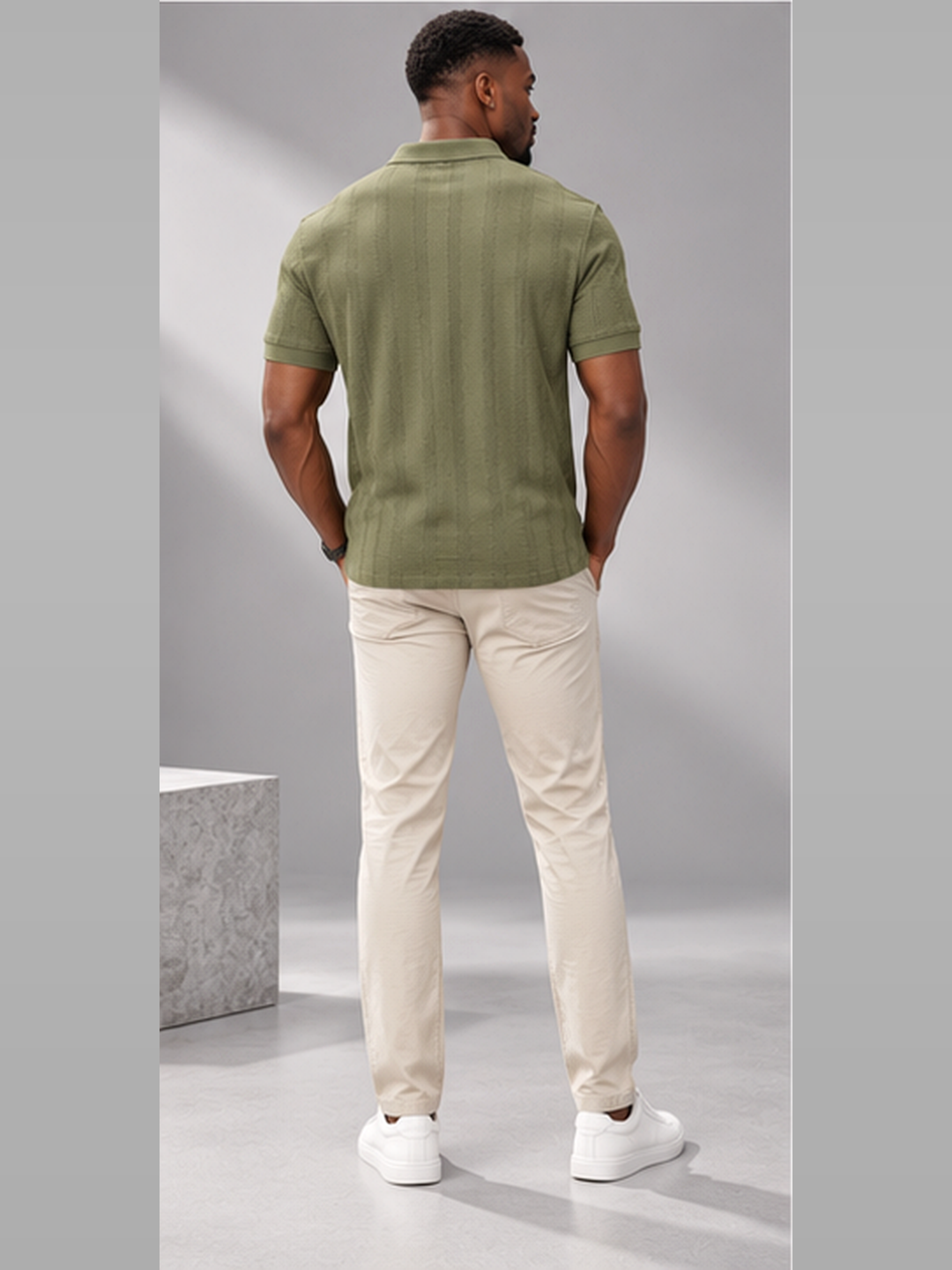 Men’s Premium Cotton Blend Polo Half Zipper T-Shirt