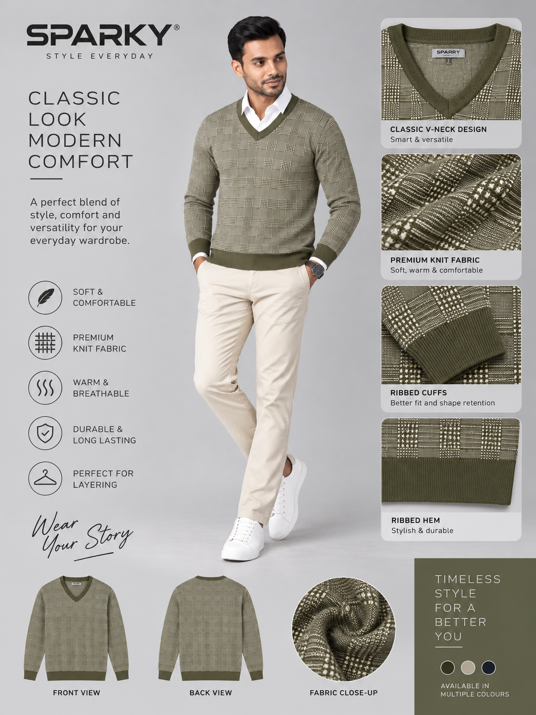 Men's Classic Round Neck Sweater
