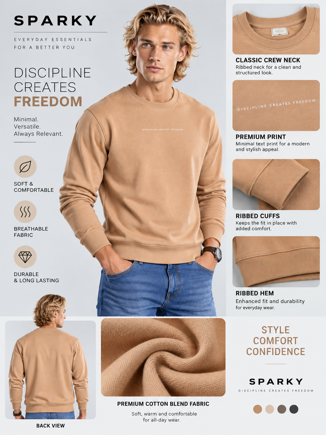 Men’s Premium Round Neck Sweatshirt