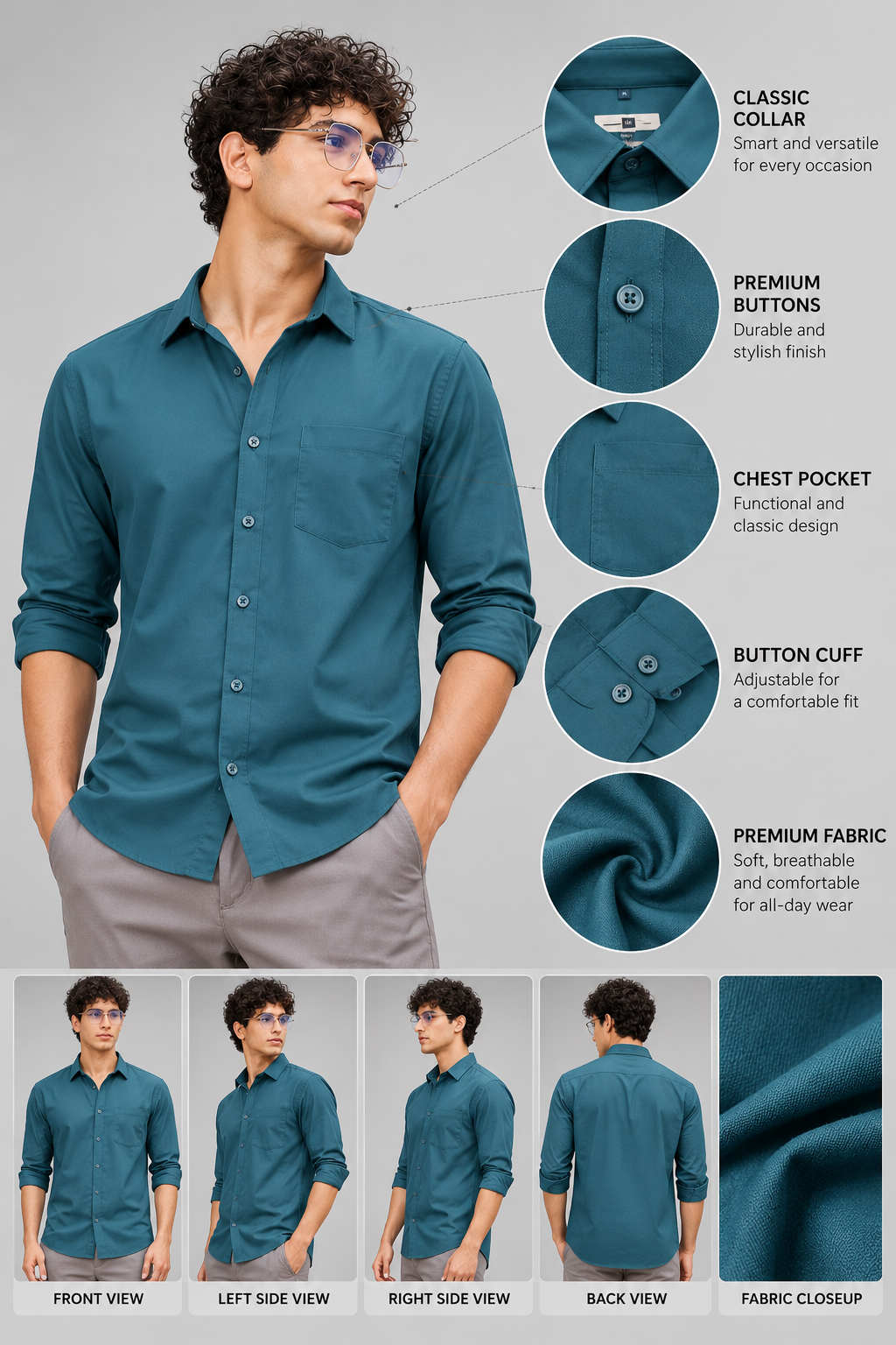 Men’s Premium Plain Casual Shirt