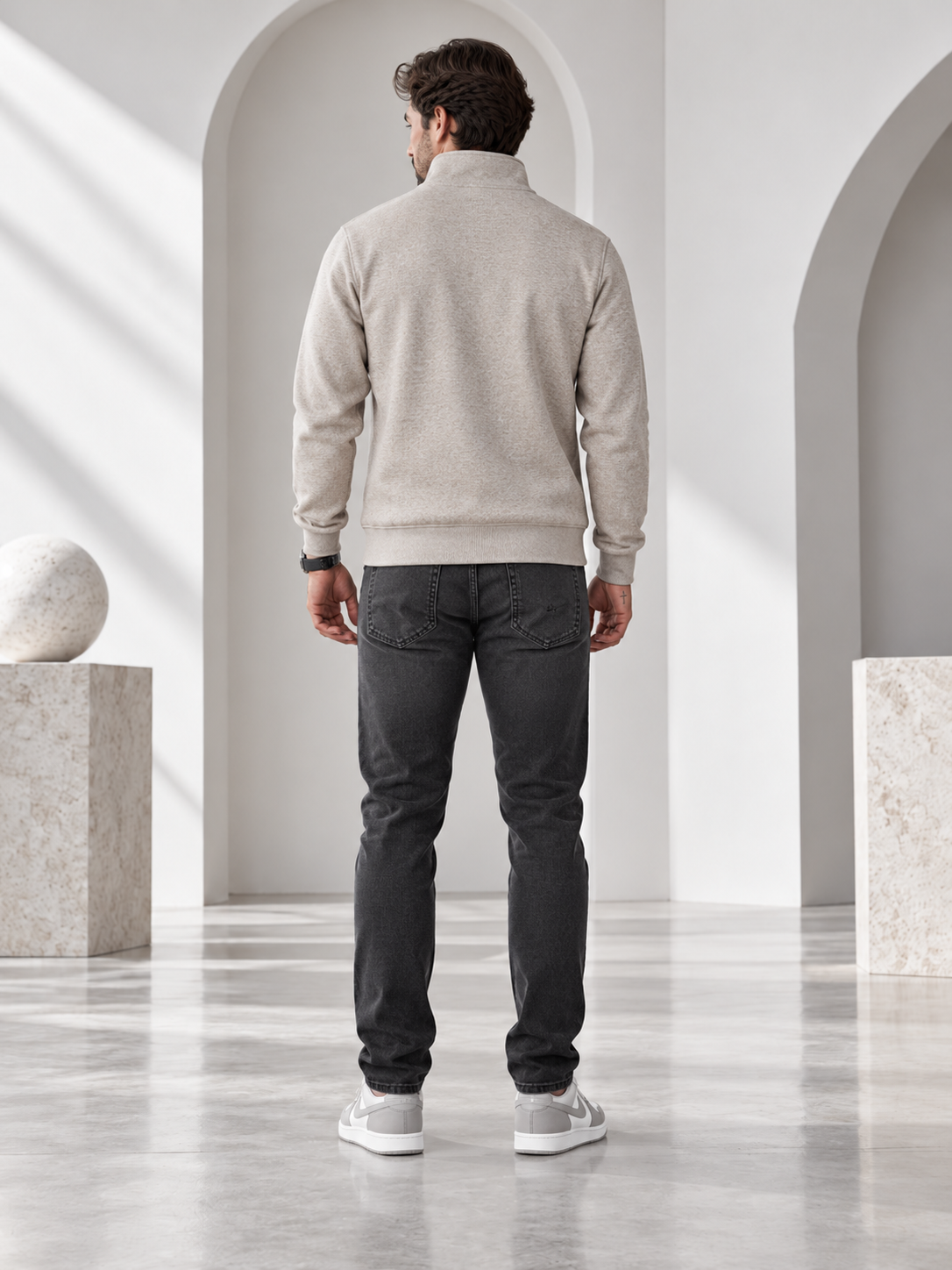 Beige Colour Regular Fit Primium Sweatshirt