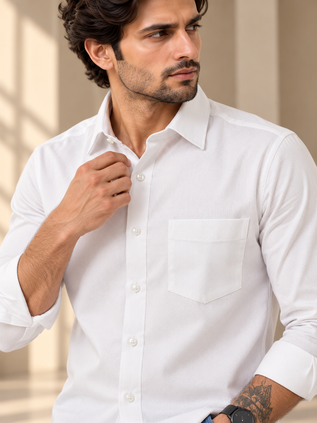 Men’s Stylish Plain Casual Shirt