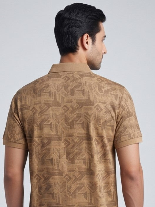 Men Brown Color Solid Polo T-Shirt