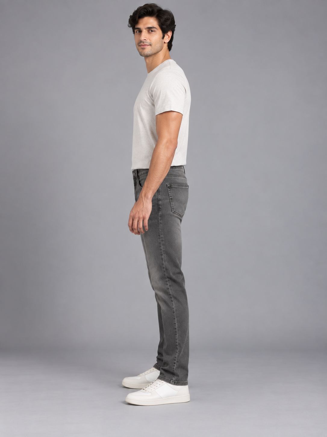 Men’s Premium Grey colour Regular Fit Denim Jeans