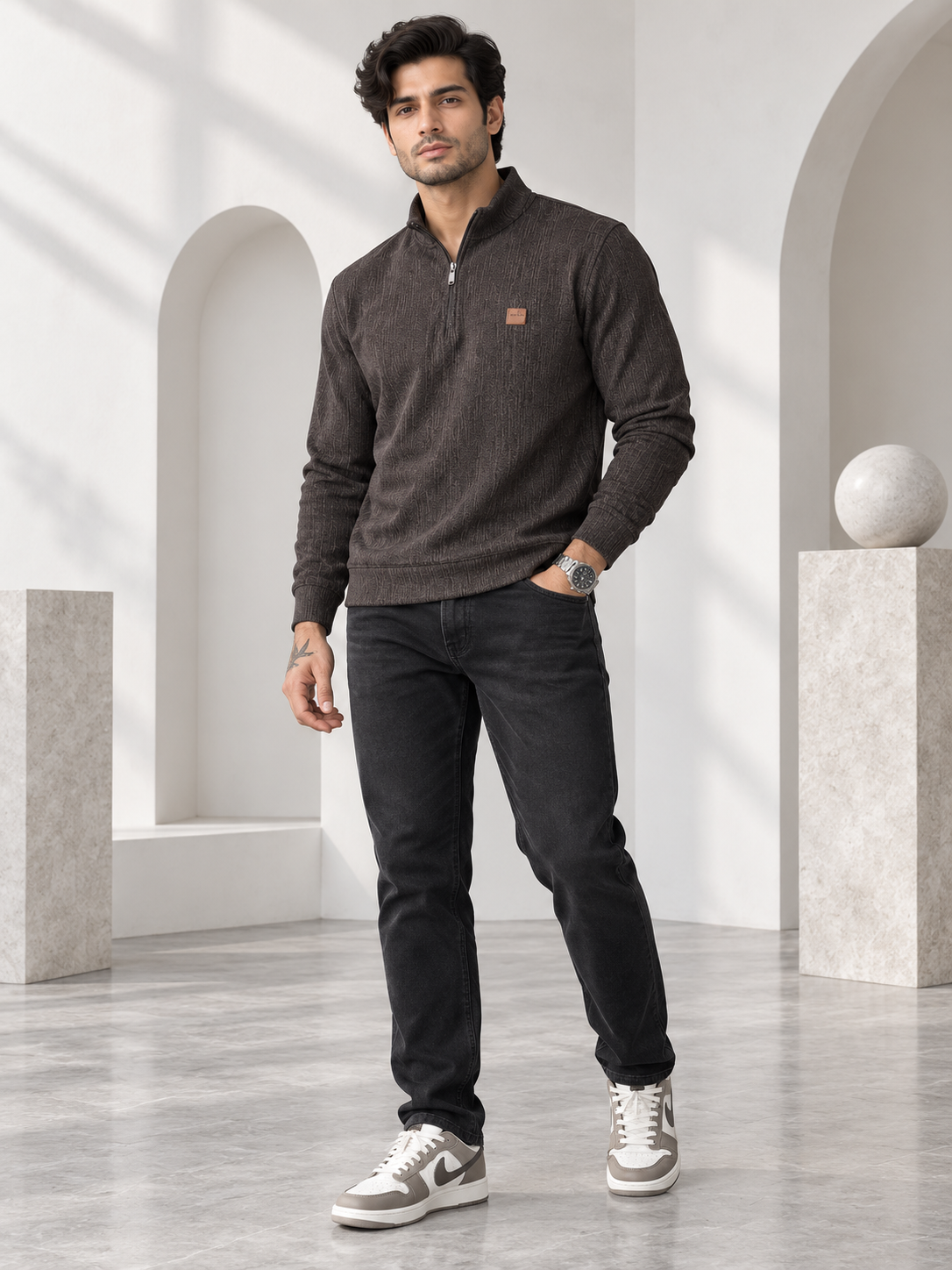 Brown Colour Regular Fit Primium Sweatshirt