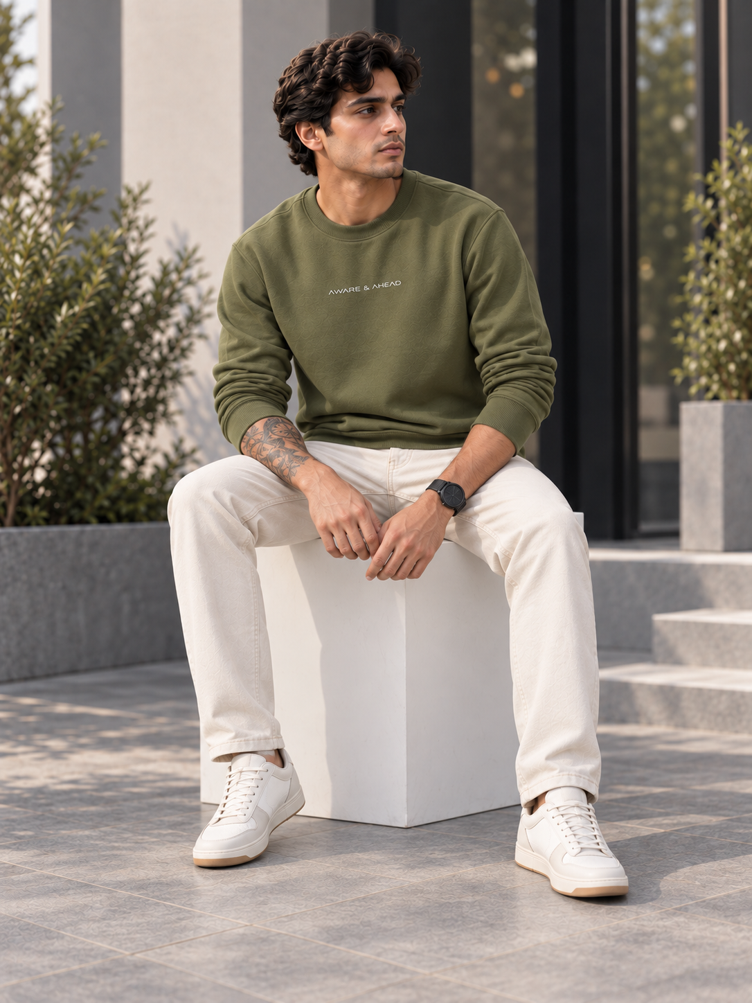 Men’s Solid Round Neck Full Sleeve Sweatshirt