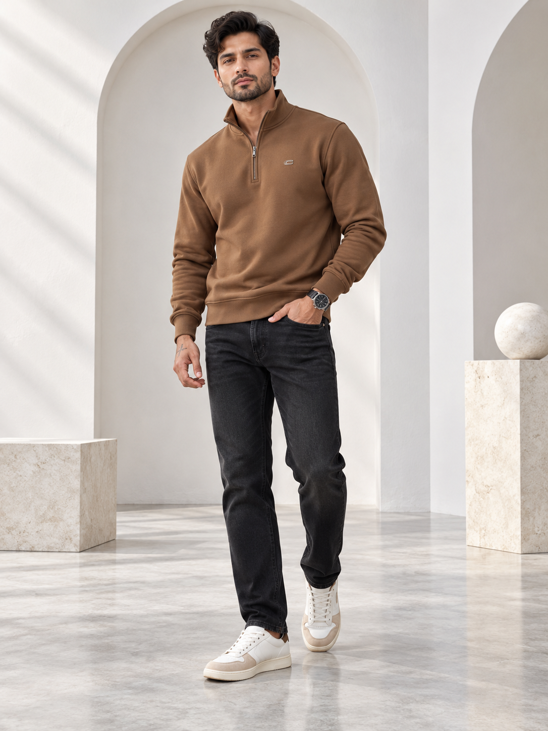 Brown Colour Regular Fit Primium Sweatshirt