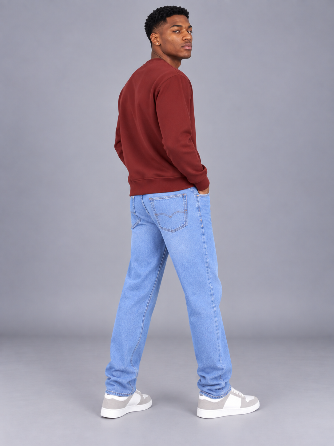 Men Red Colour Round Neck Premium Sweatshirt