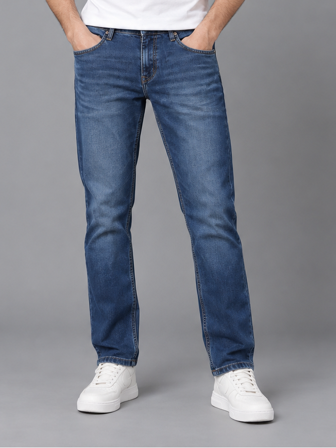 Men’s Premium Blue colour Regular Fit Denim Jeans