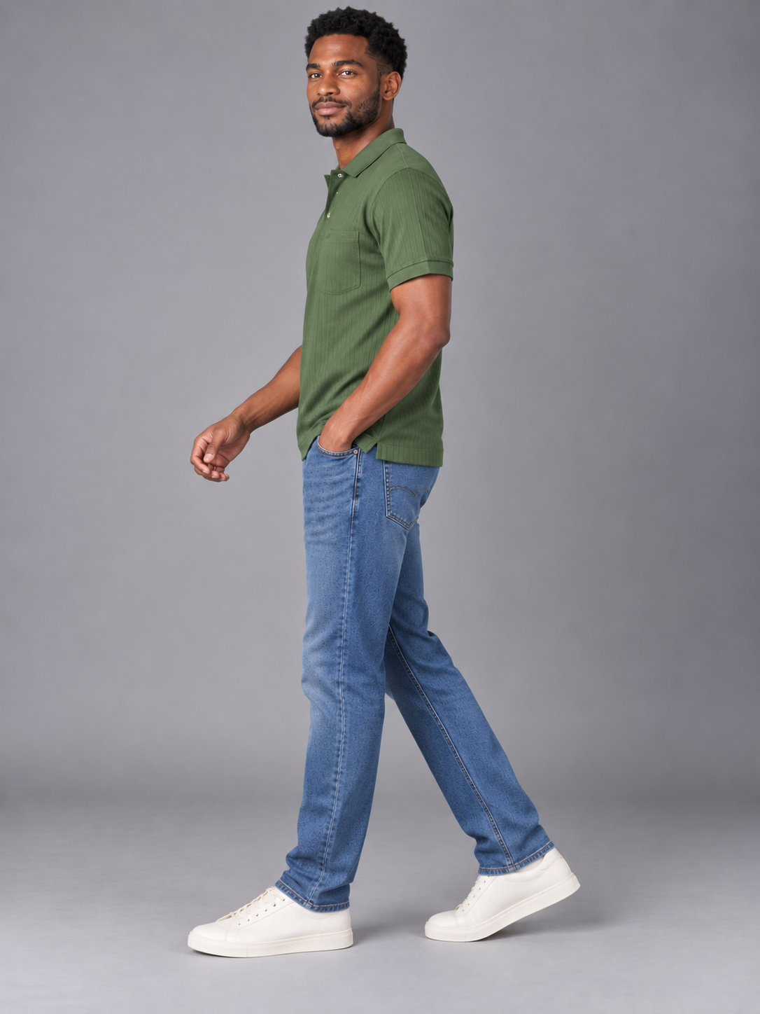 Men Green Colour Premium Solid Polo T-Shirt