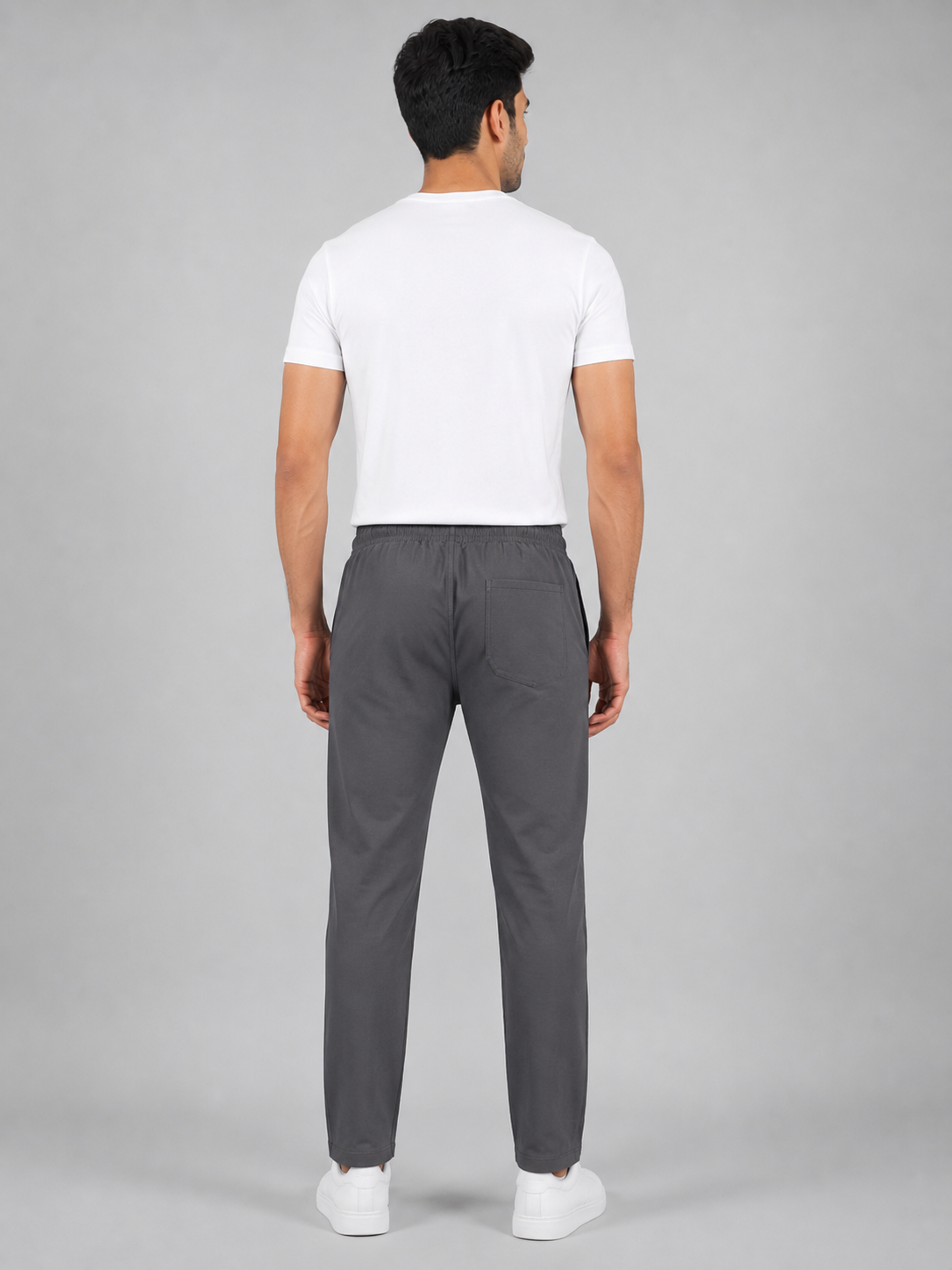 Men Dark Grey Color Solid Primium lower