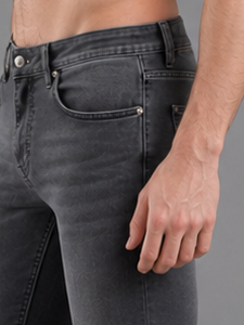 Men Narrow Fit Dark Grey Jeans