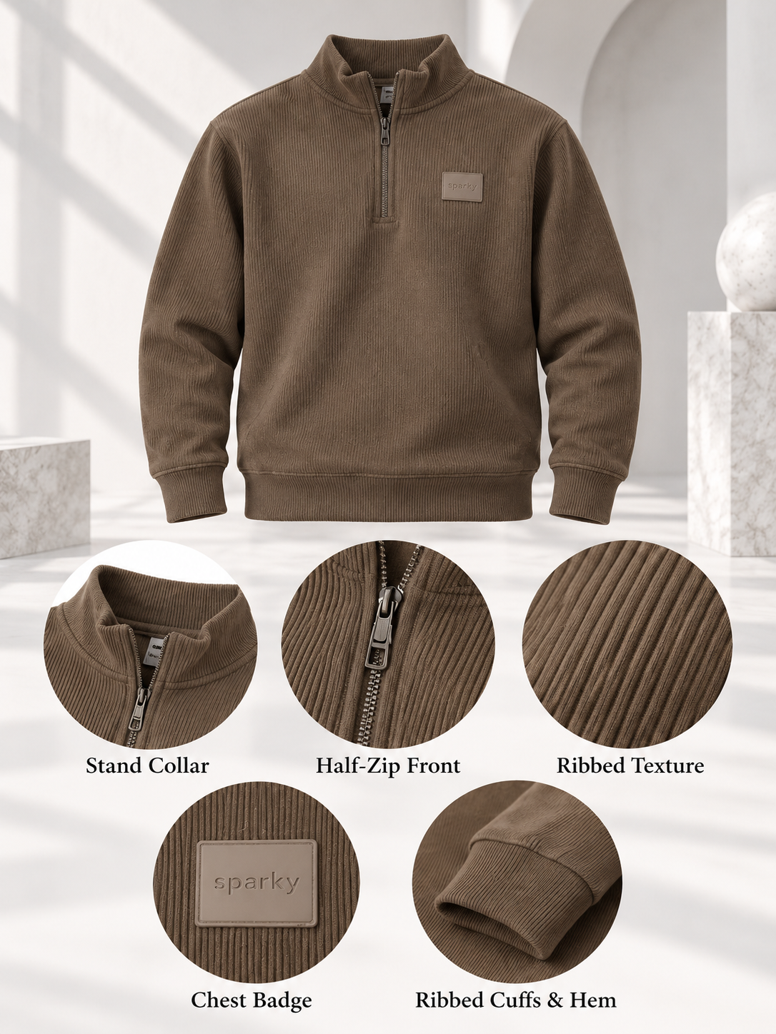 Brown Colour Regular Fit Primium Sweatshirt