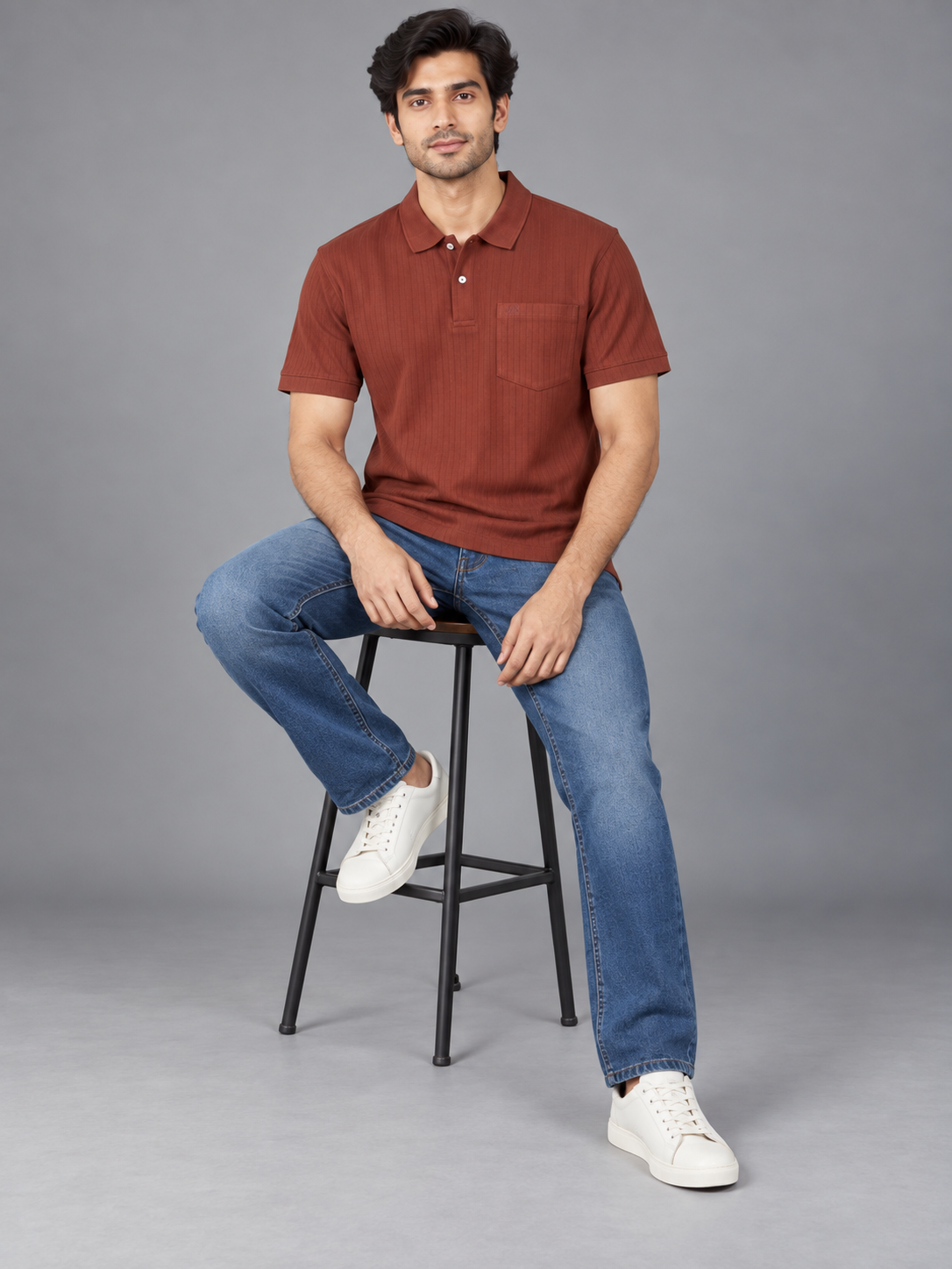 Men Mehroon Colour Premium Solid Polo T-Shirt