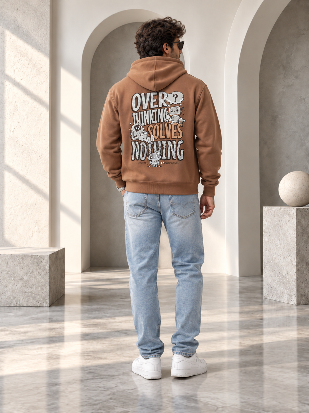 Rust Colour Regular Fit Primium Hooded Sweatshirt