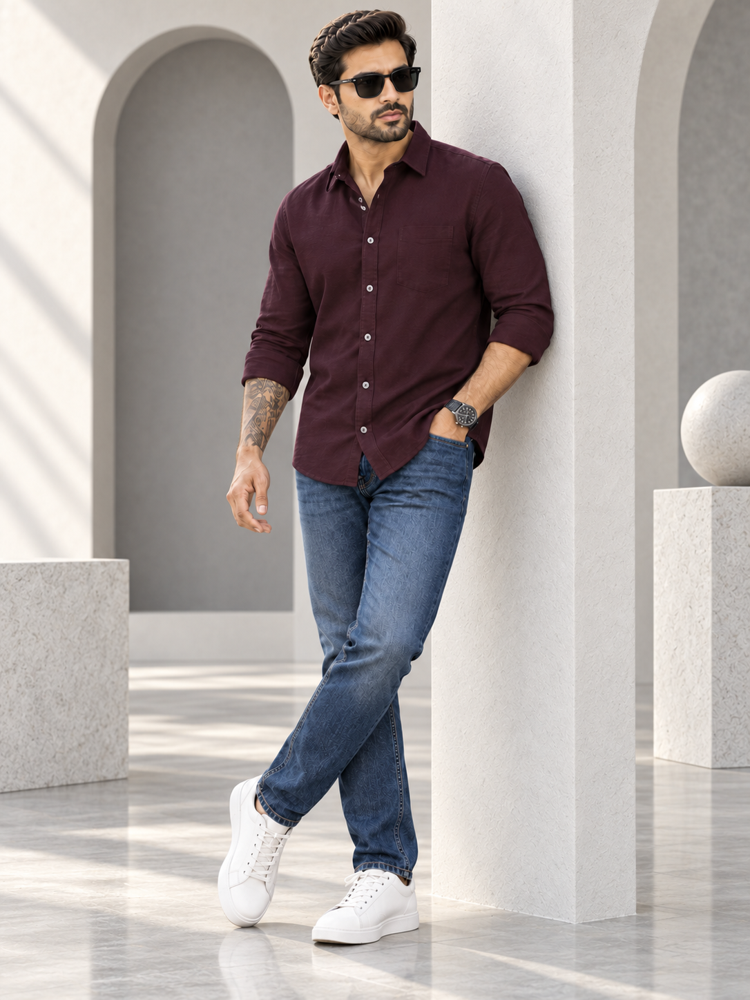 Men’s Premium Full Sleeve Plain Casual Shirt