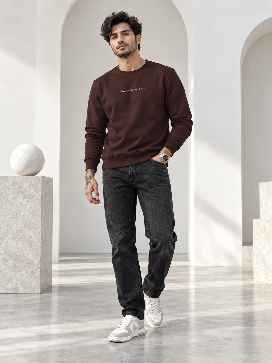 Wine Colour Regular Fit Primium Sweatshirt