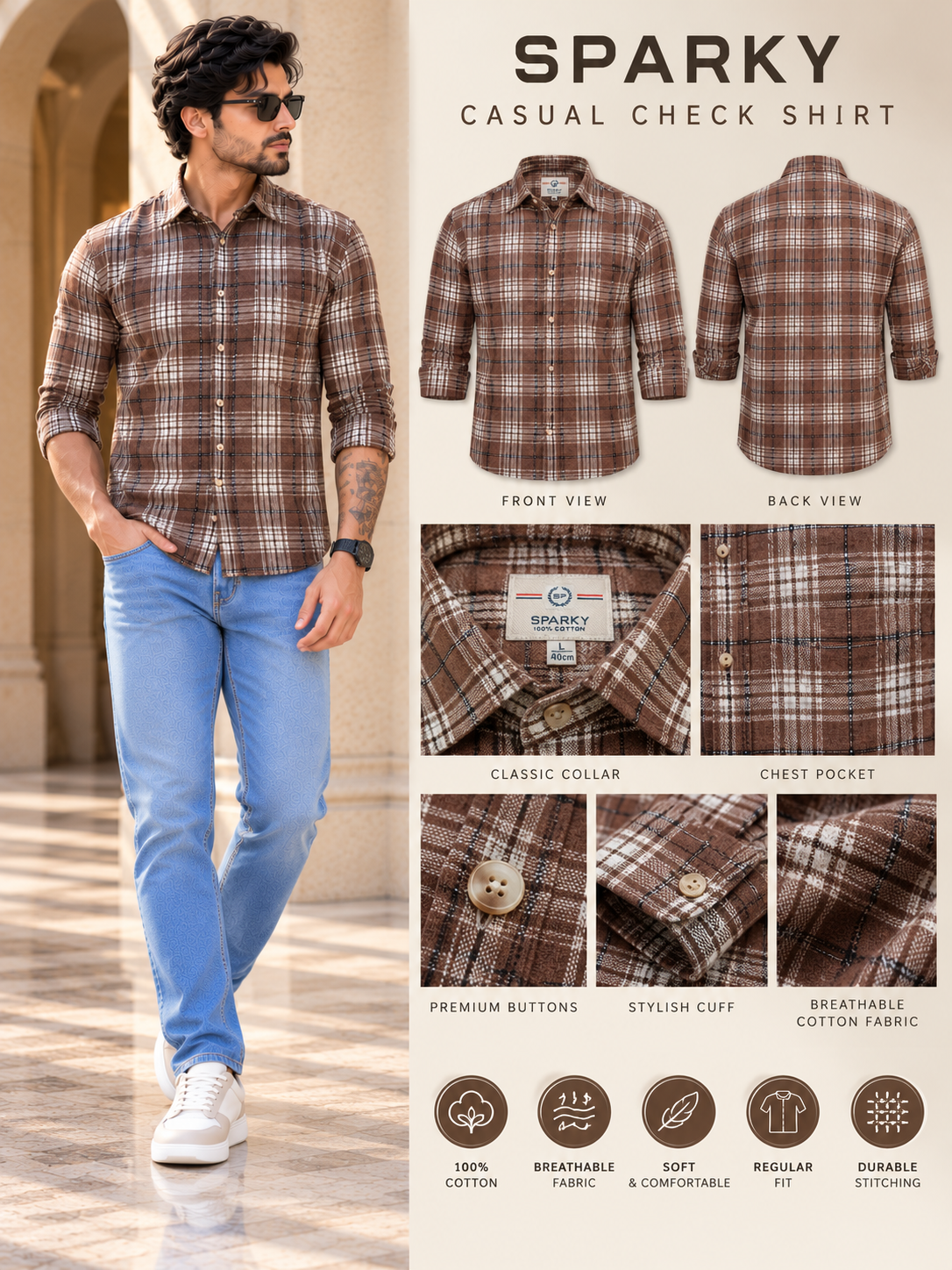 Men’s Stylish Casual Check Shirt
