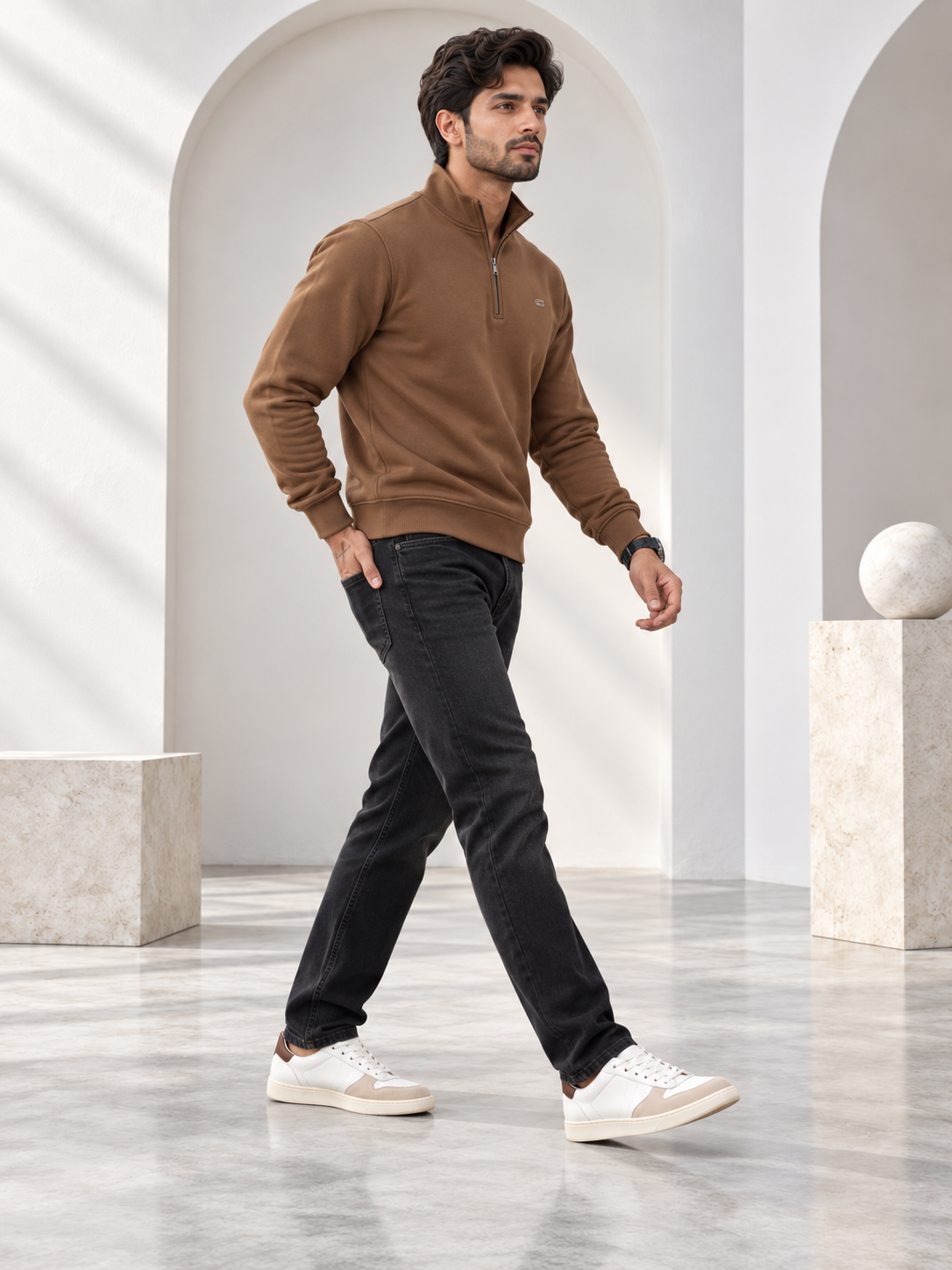 Brown Colour Regular Fit Primium Sweatshirt