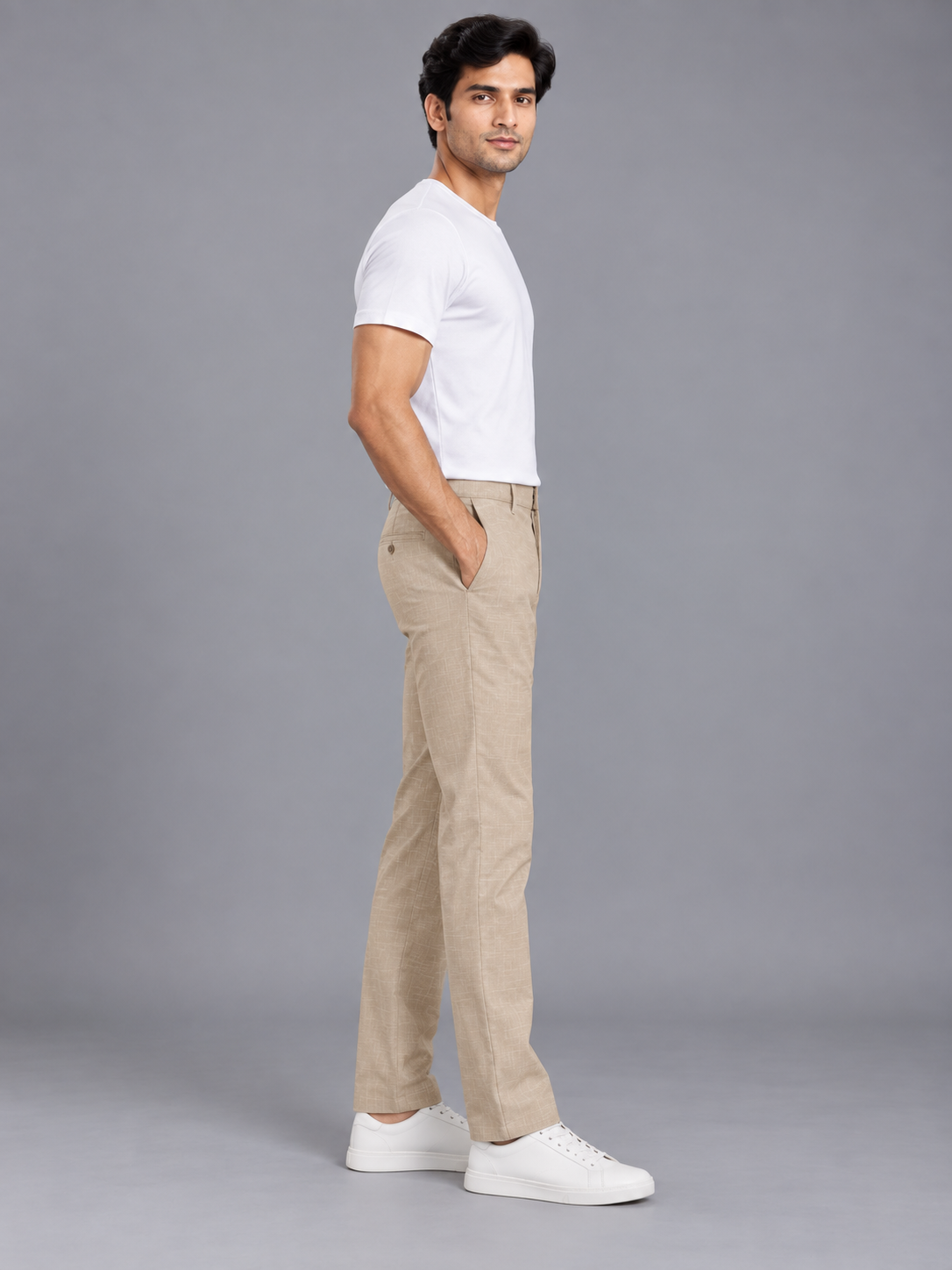 Men’s Premium Fawn Colour Slim Fit Formal Trousers