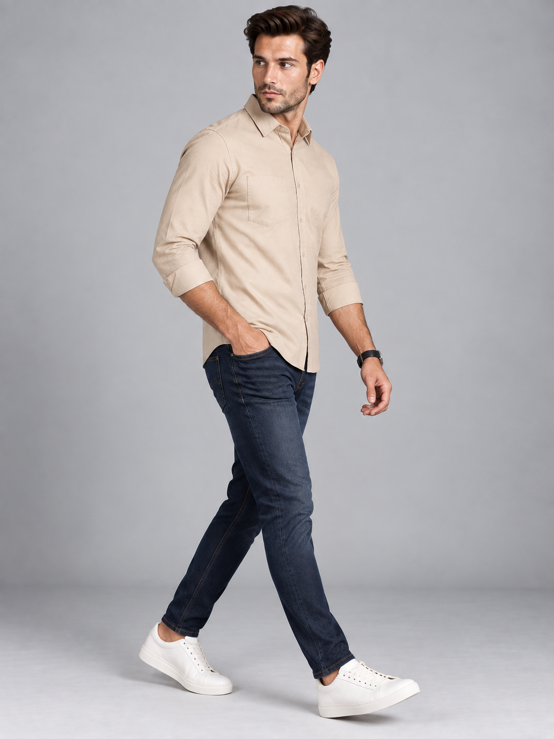Men's Primium Cream Shirt
