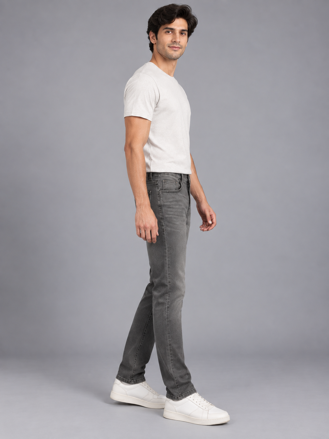 Men’s Premium Grey colour Regular Fit Denim Jeans