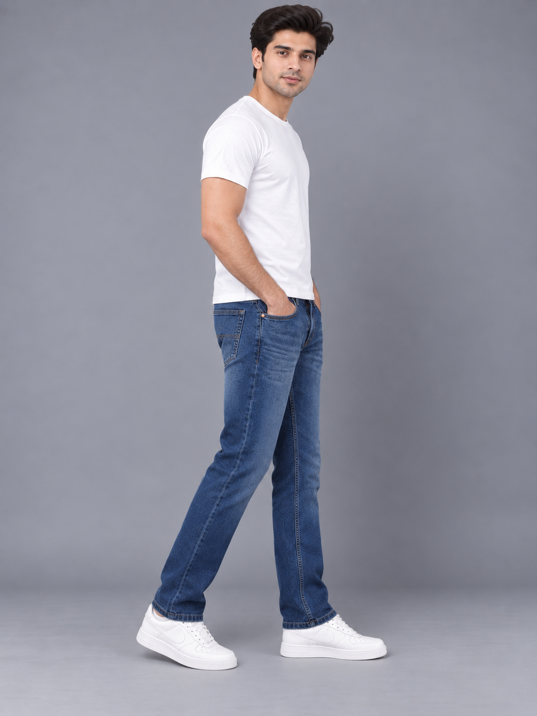 Men’s Premium Blue colour Regular Fit Denim Jeans