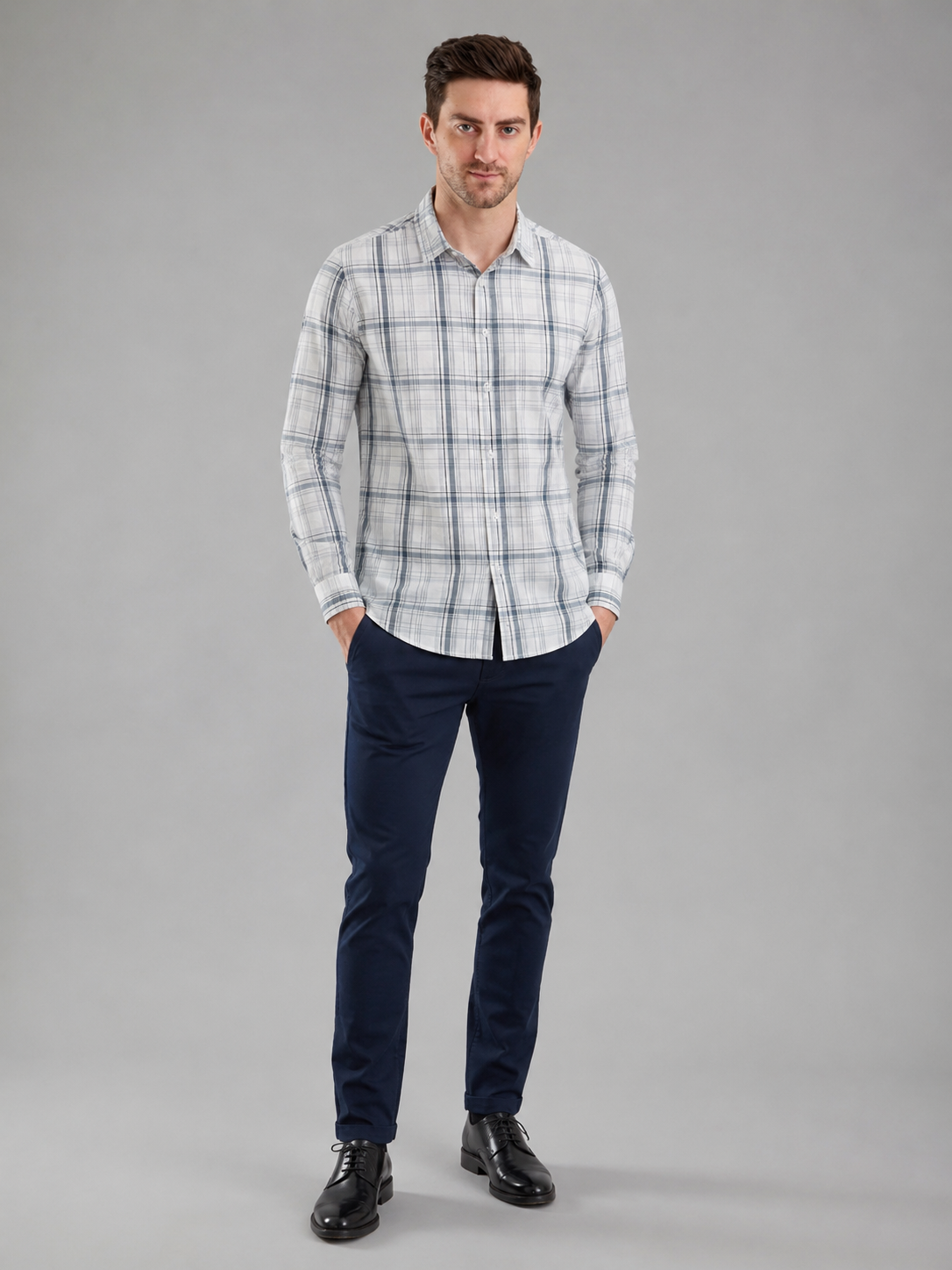 Men Premium Casual Check Shirt Full Sleeve Regular Fit