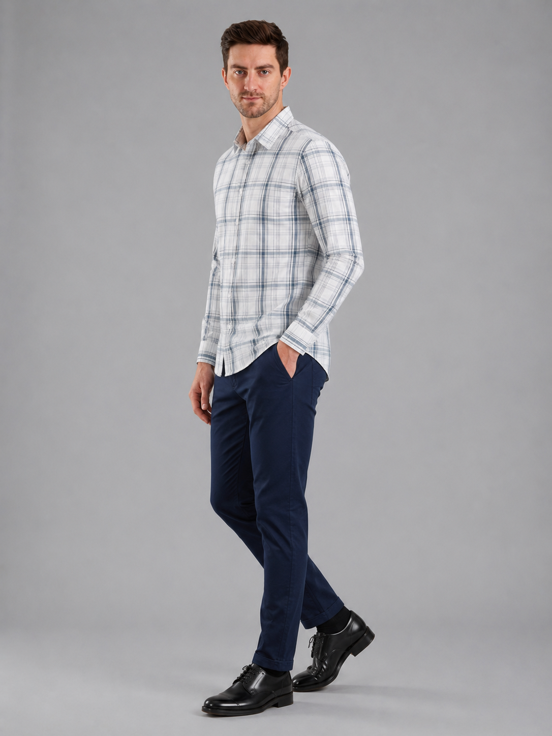 Men Premium Casual Check Shirt Full Sleeve Regular Fit