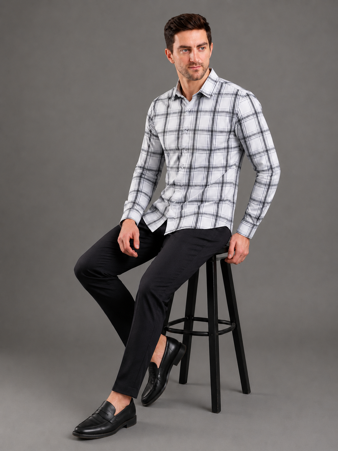 Men Premium Casual Check Shirt Full Sleeve Regular Fit