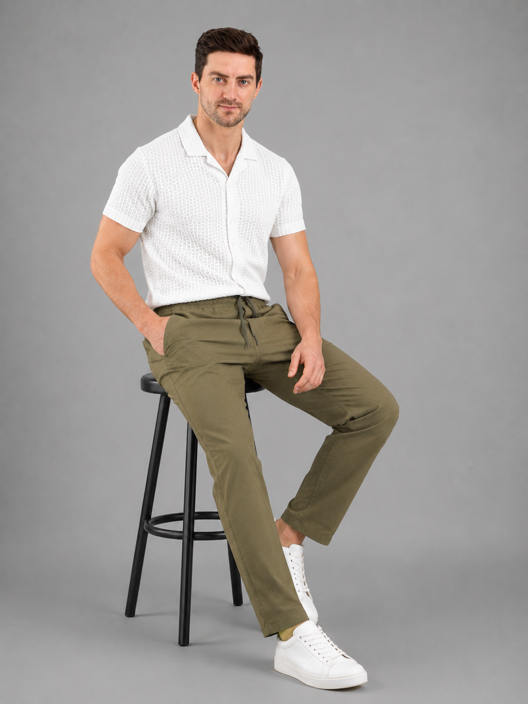 Men Mint Green Color Solid Primium lower