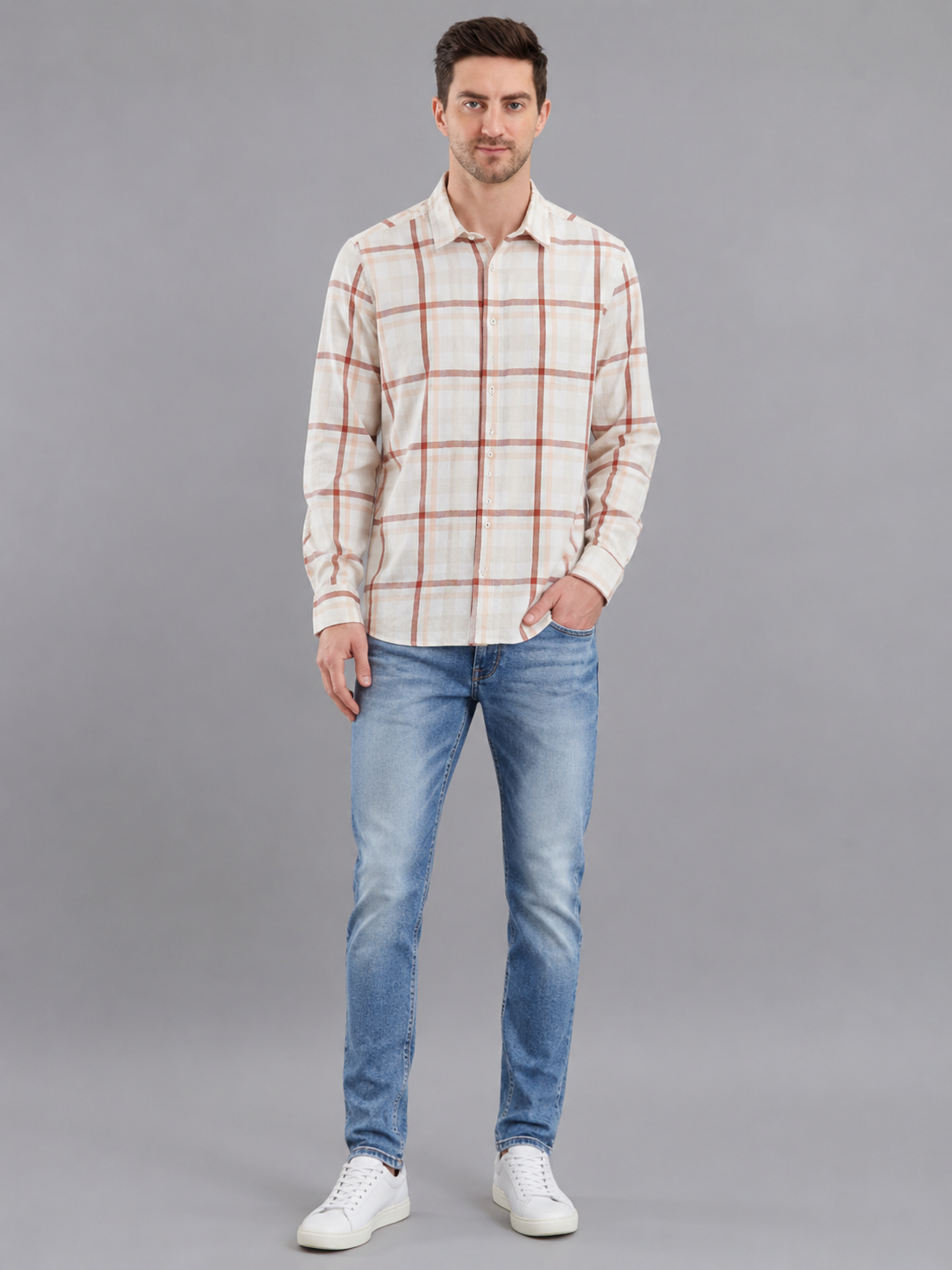 Men Premium Casual Check Shirt Full Sleeve Regular Fit
