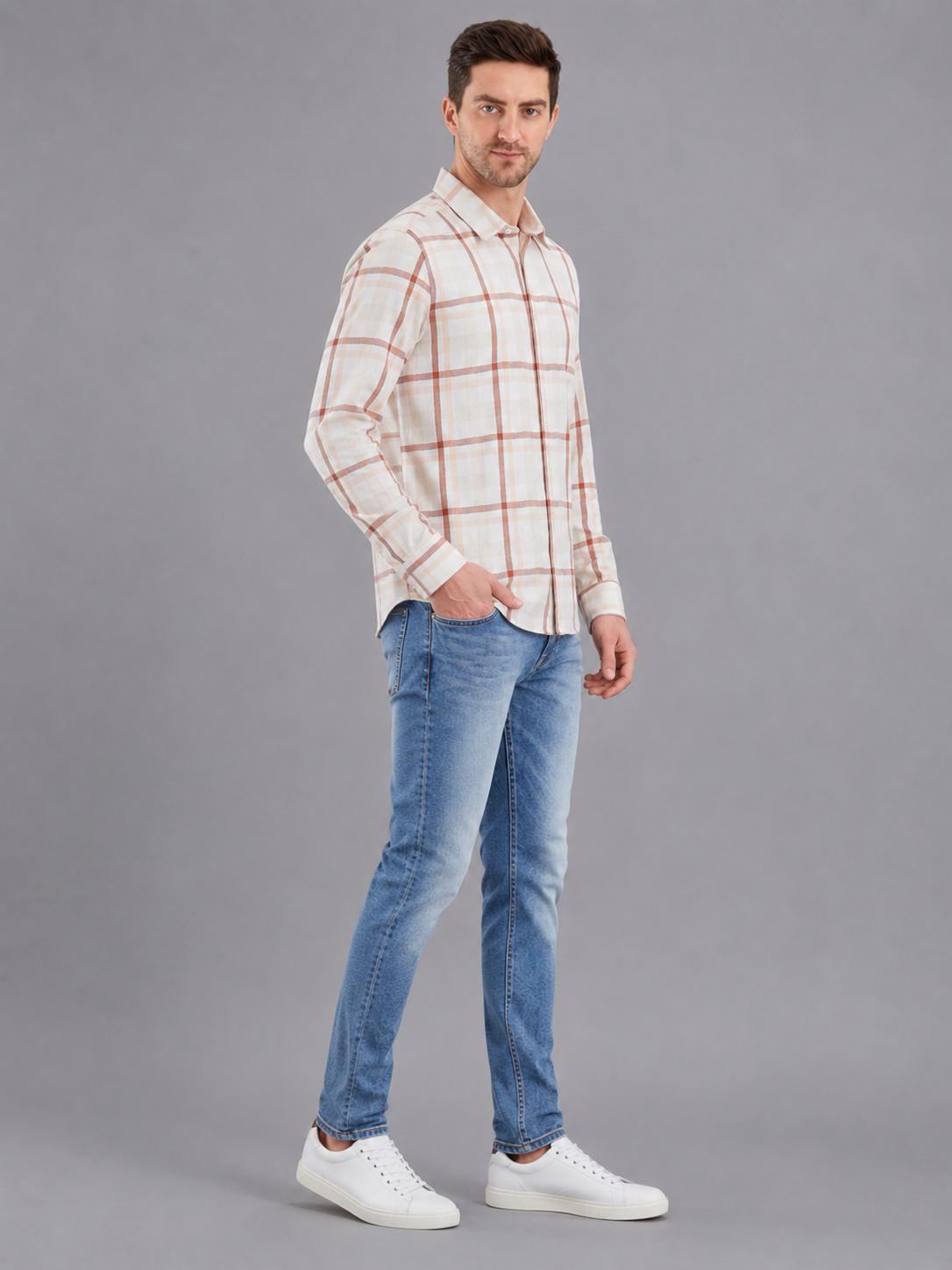 Men Premium Casual Check Shirt Full Sleeve Regular Fit