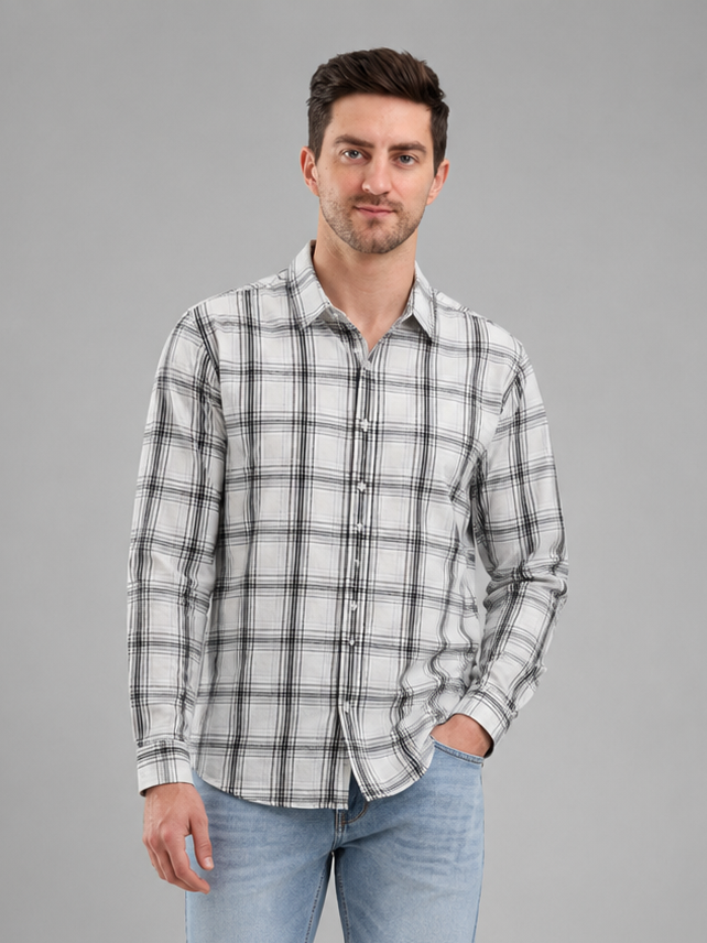 Men Premium Casual Check Shirt Full Sleeve Regular Fit