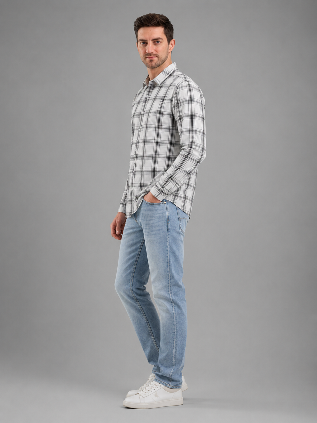 Men Premium Casual Check Shirt Full Sleeve Regular Fit