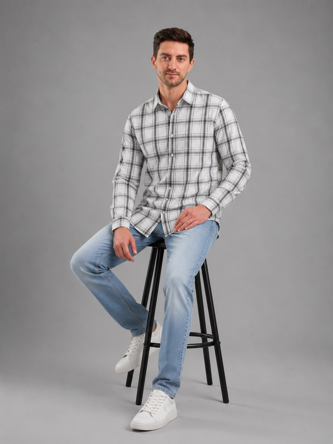 Men Premium Casual Check Shirt Full Sleeve Regular Fit
