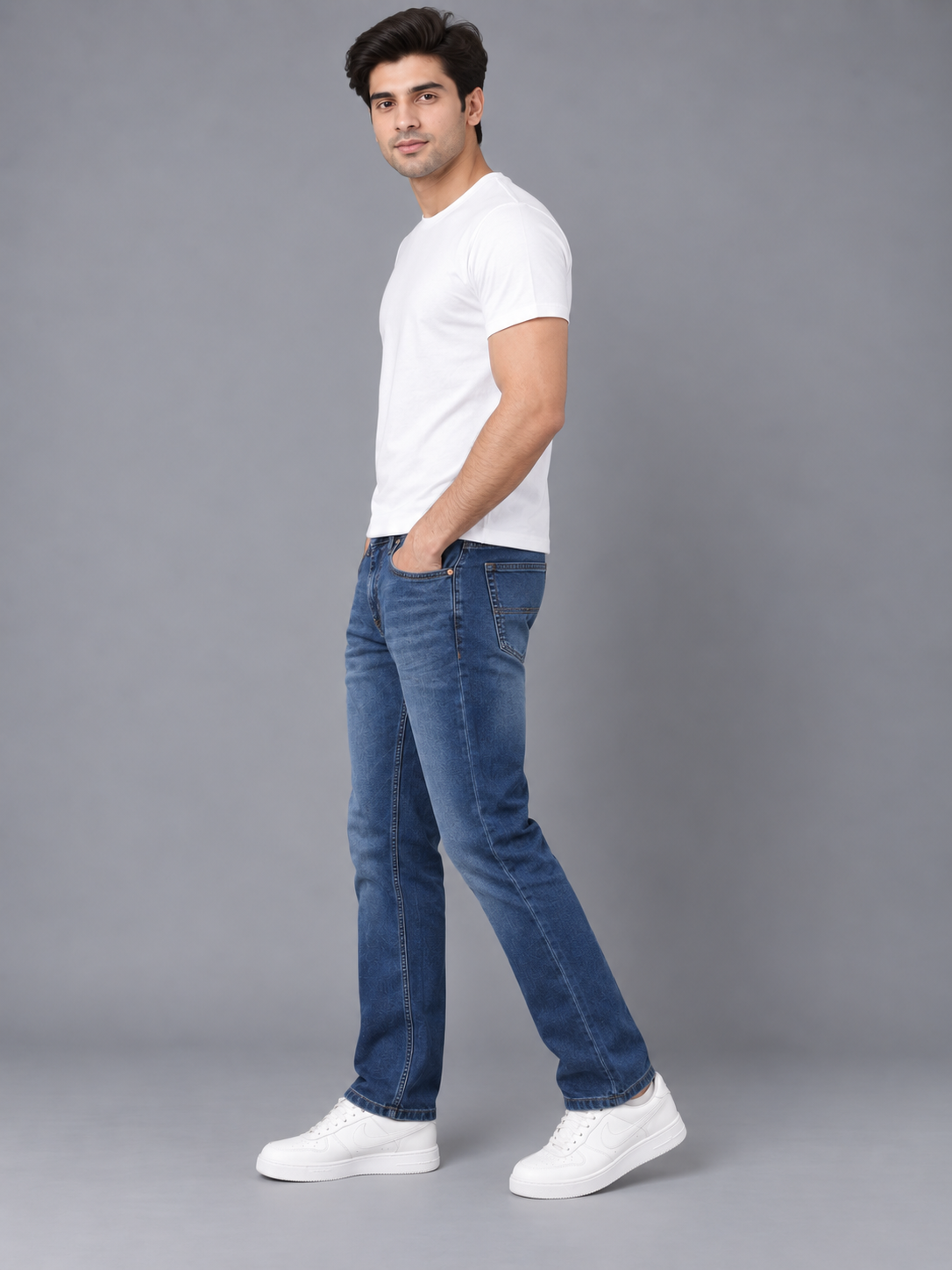 Men’s Premium Blue colour Regular Fit Denim Jeans