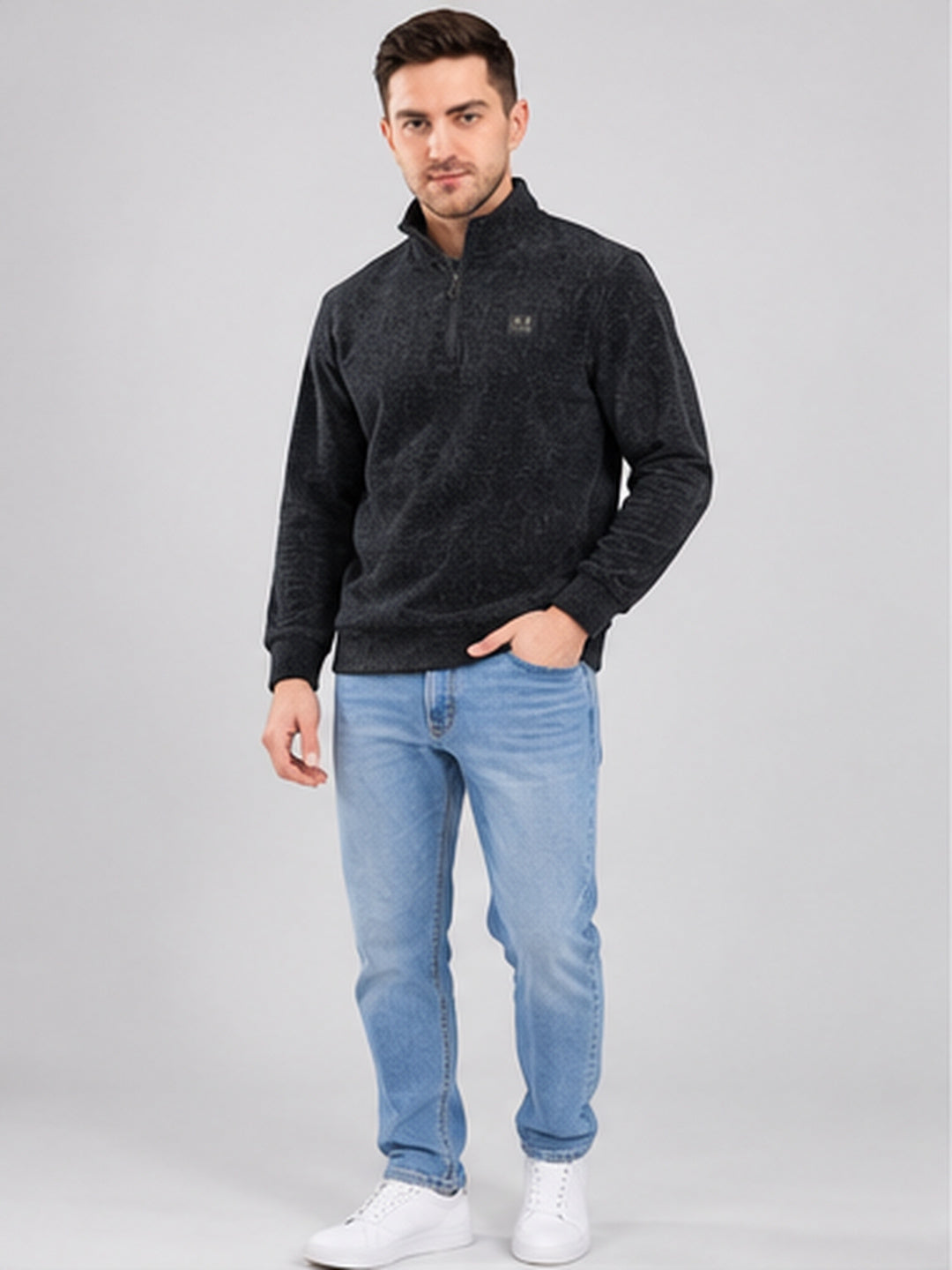 Navy Colour Regular Fit  Primium Sweatshirt