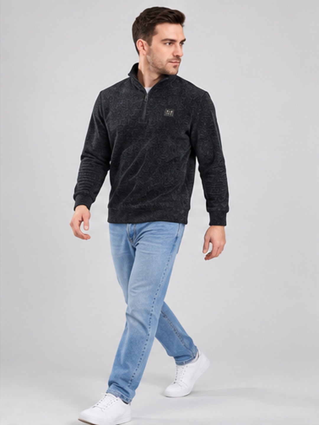 Navy Colour Regular Fit  Primium Sweatshirt