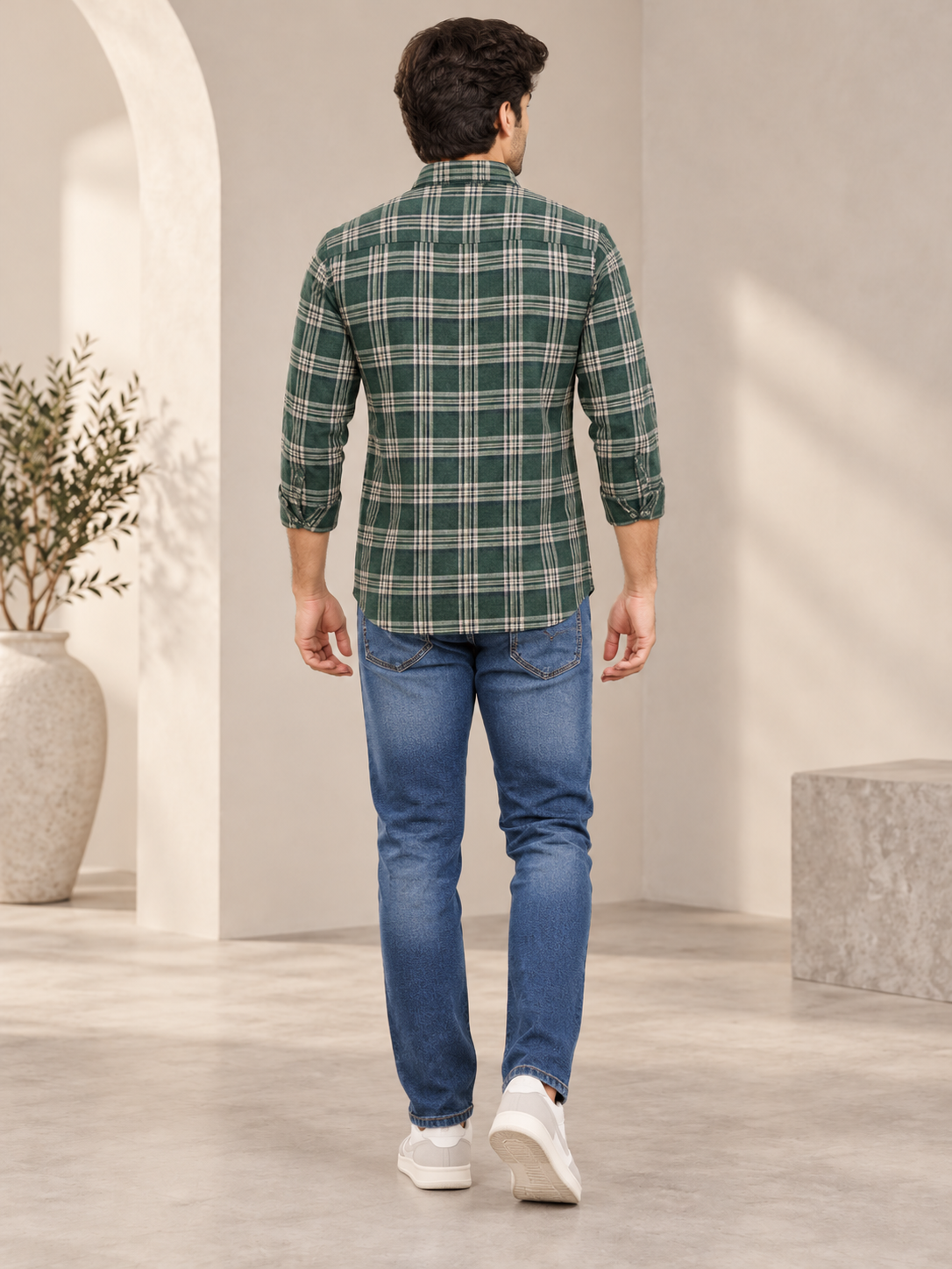 Men’s Premium Solid Casual Check Shirt