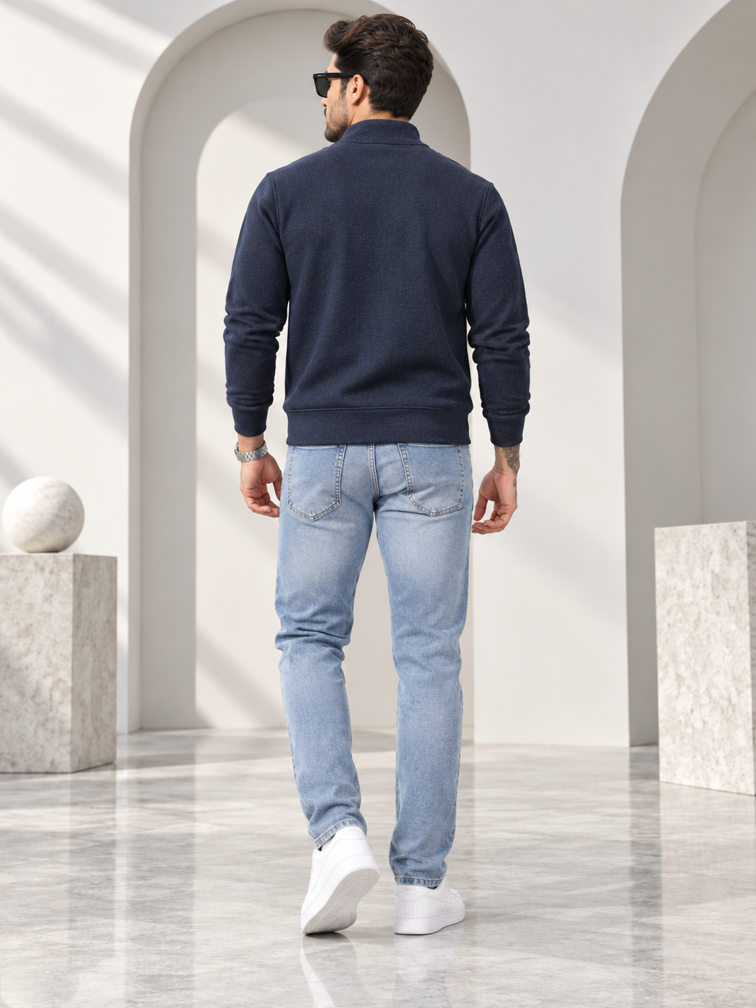 Navy Colour Regular Fit  Primium Sweatshirt