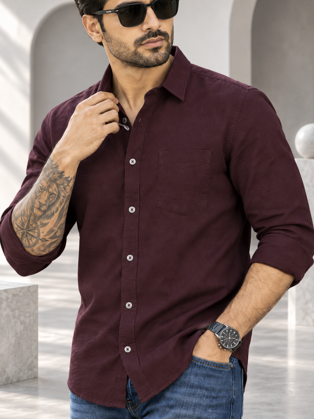 Men’s Premium Full Sleeve Plain Casual Shirt
