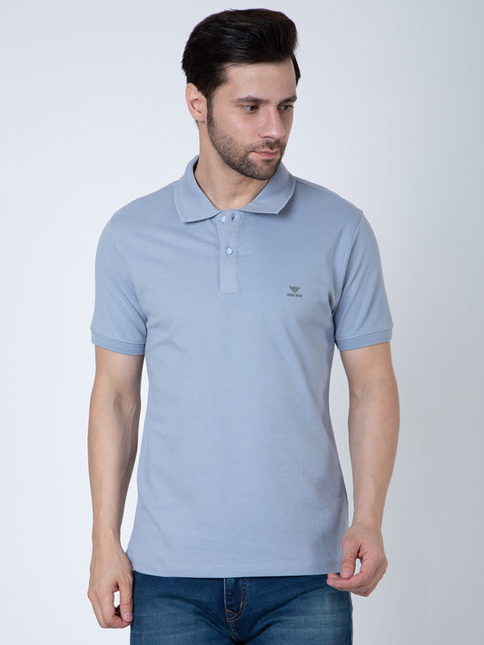 Men Polo Popcorn Sky Blue T-Shirt