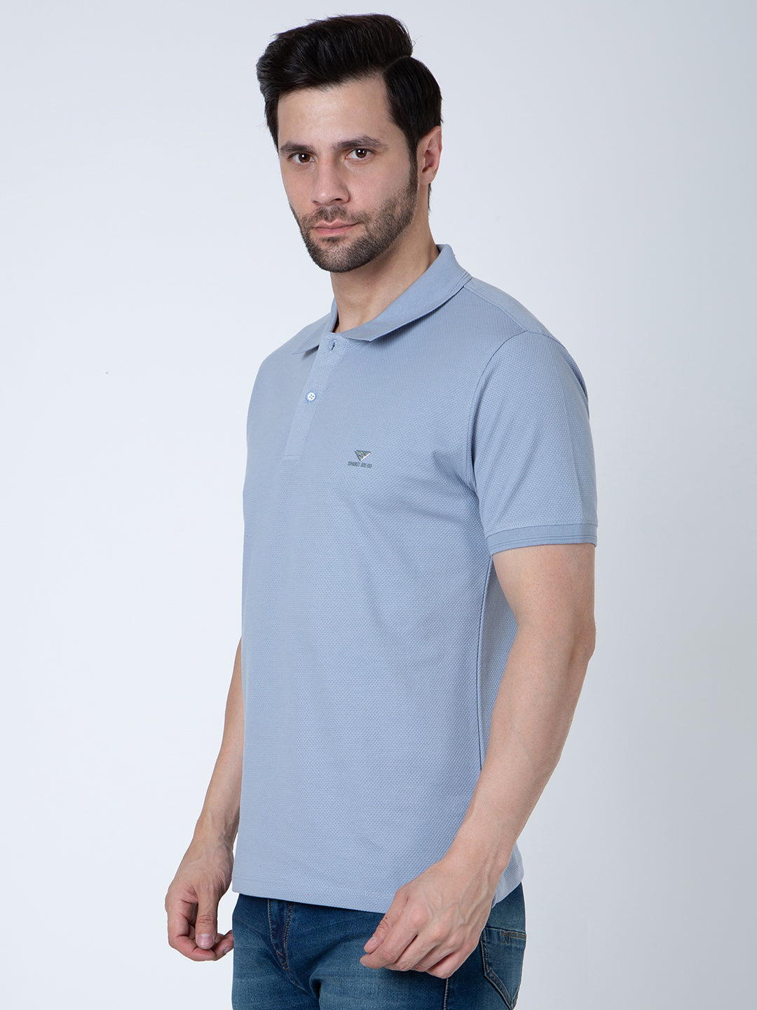 Men Polo Popcorn Sky Blue T-Shirt
