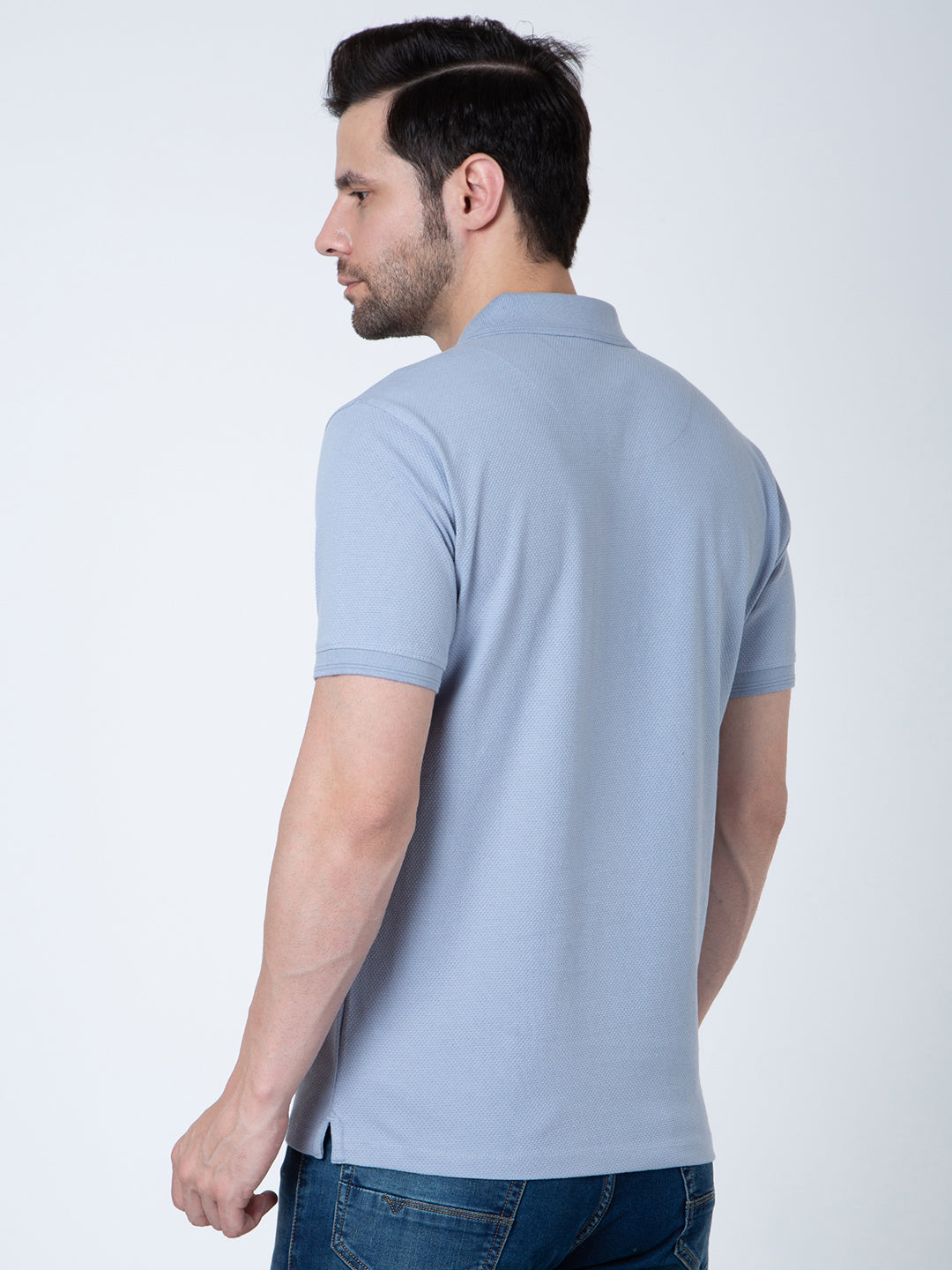 Men Polo Popcorn Sky Blue T-Shirt
