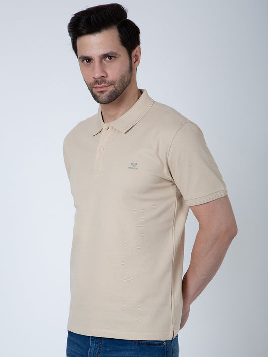 Men Polo Popcorn Beige T-Shirt
