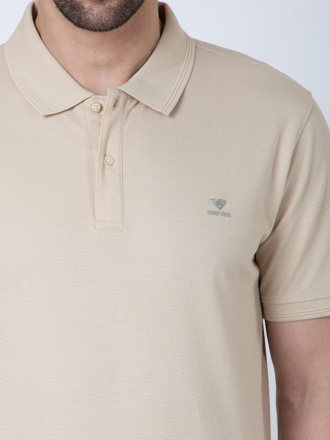 Men Polo Popcorn Beige T-Shirt