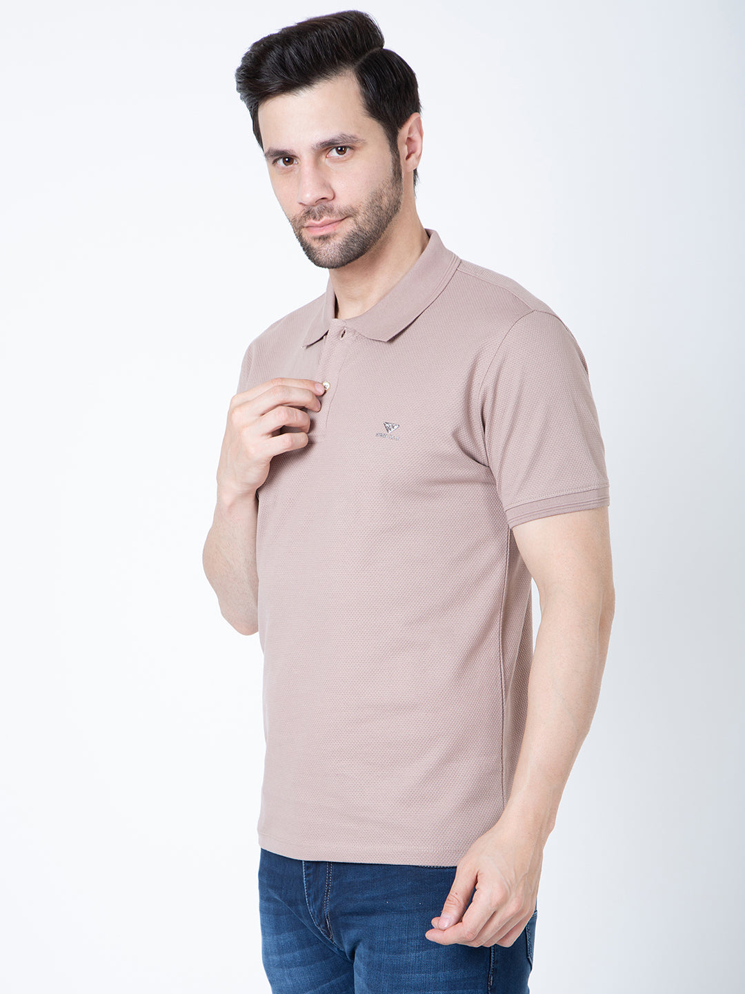 Men Polo Popcorn Light Brown T-Shirt