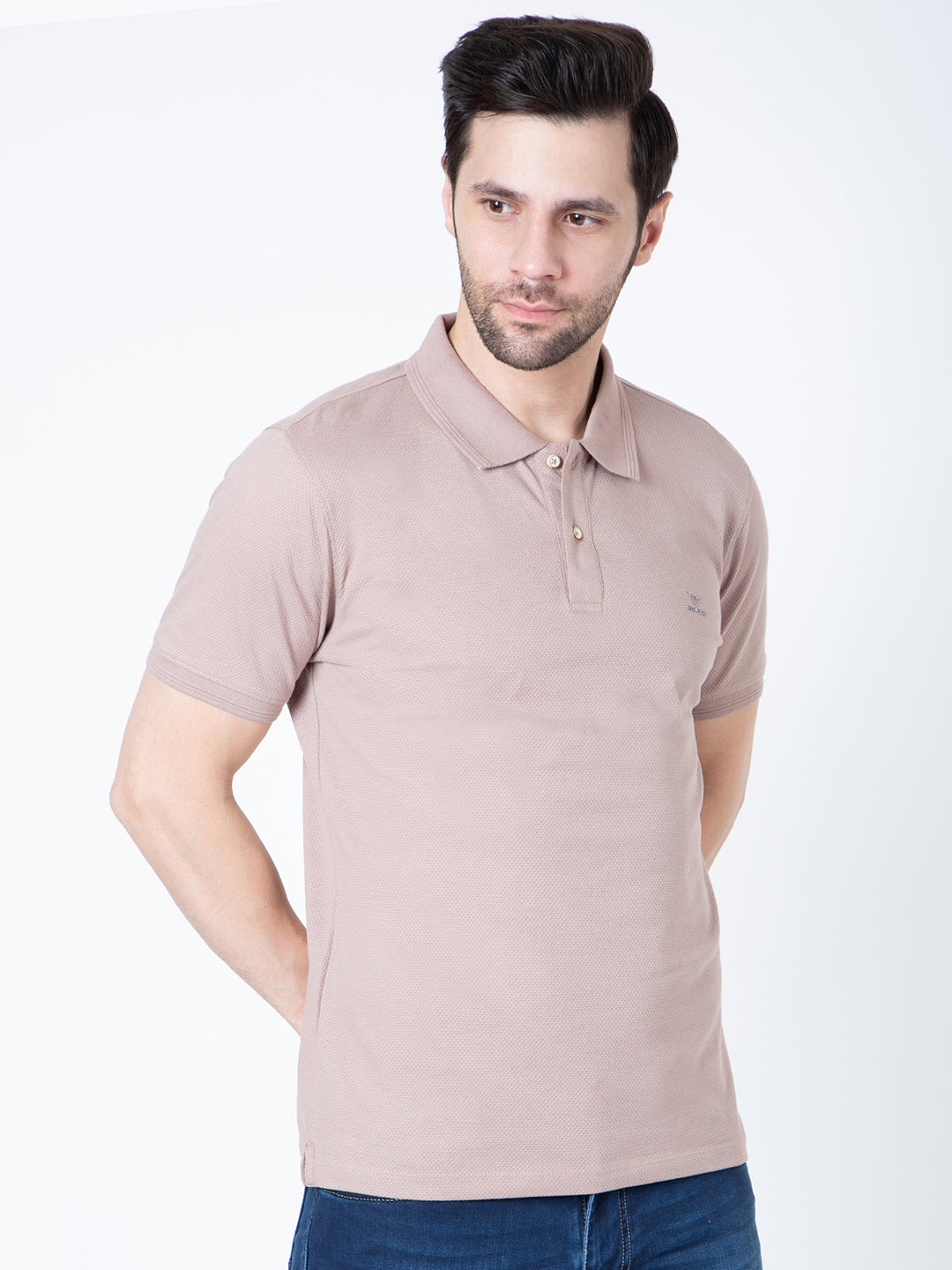 Men Polo Popcorn Light Brown T-Shirt