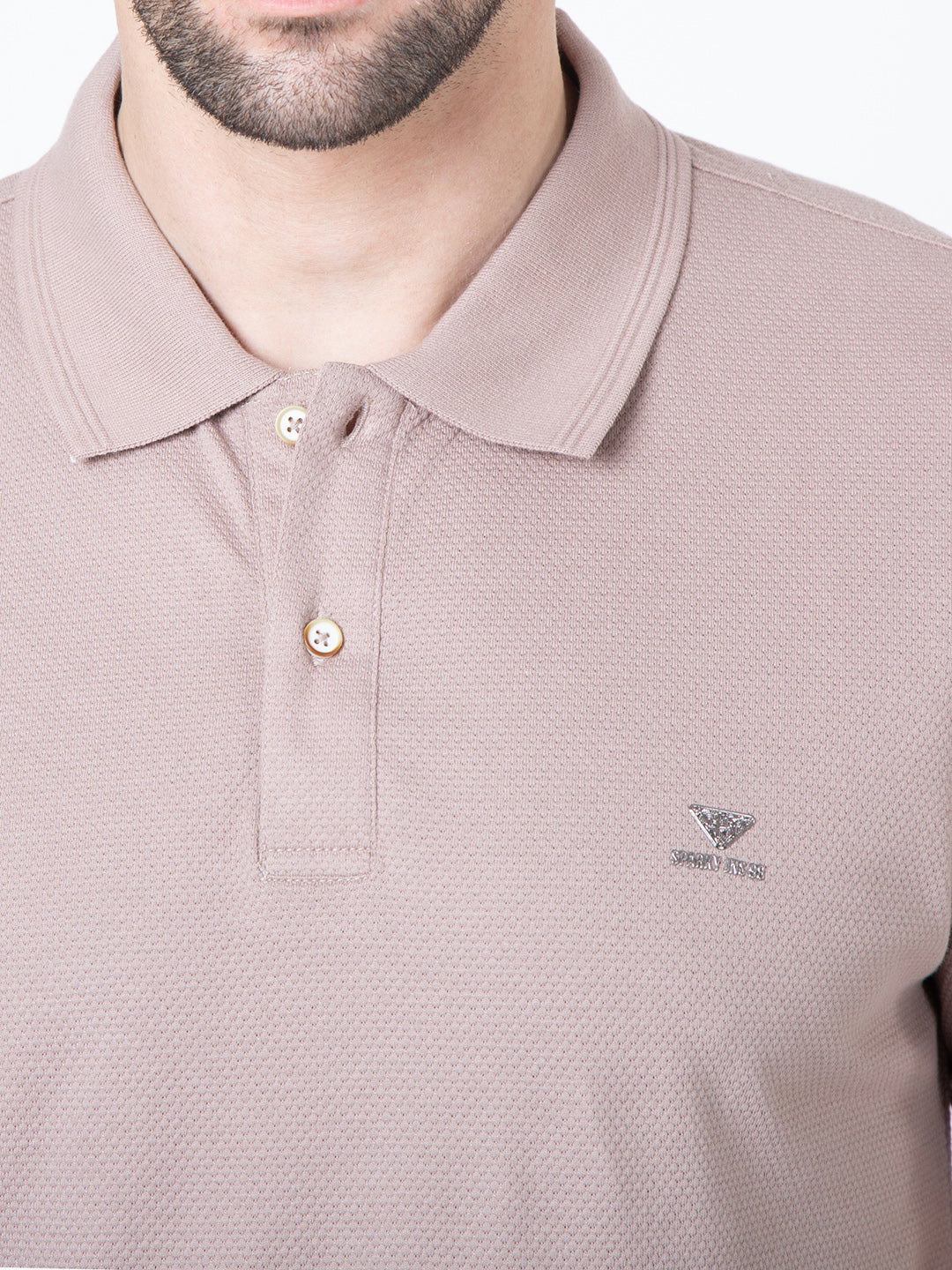 Men Polo Popcorn Light Brown T-Shirt